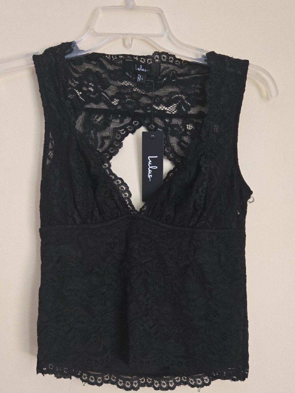Lulu's Lace V-Neck Racerback Tank - Picture 6 of 8